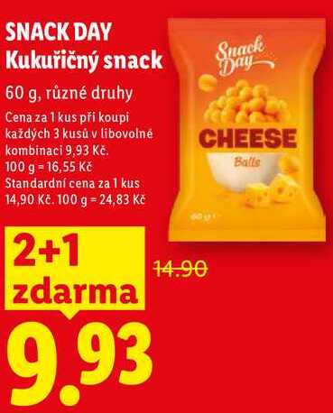 SNACK DAY Kukuřičný snack, 60 g