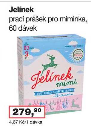 Jelínek prací prášek pro miminka, 60 dávek