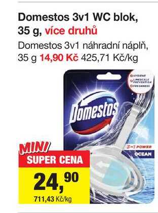 Domestos 3v1 WC blok 35 g více druhů