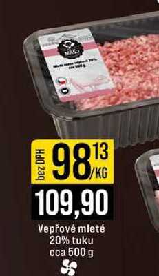 Vepřové mleté 20% tuku cca 500 g