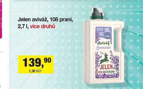 Jelen aviváž, 108 praní, 2,7 1, více druhů