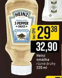 Heinz omáčka různé druhy 220 ml