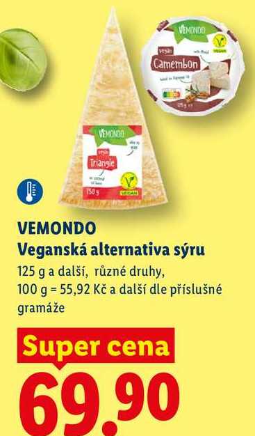 VEMONDO Veganská alternativa sýru, 125 g