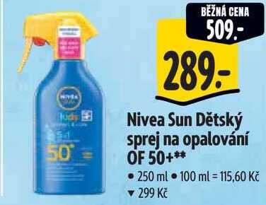 Nivea Sun Dětský sprej na opalování OF 50+, 250 ml