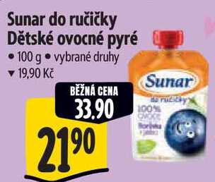 Sunar do ručičky Dětské ovocné pyré, 100 g