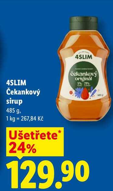 4SLIM Čekankový sirup, 485 g