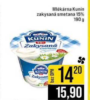 Mlékárna Kunin zakysaná smetana 15% 190 g