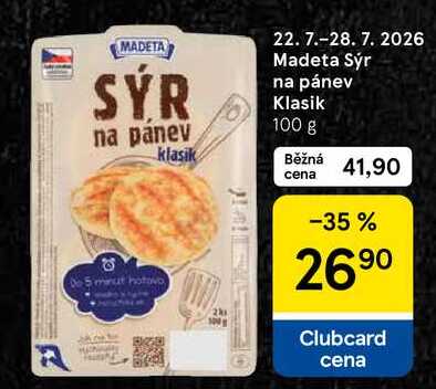 Madeta Sýr na pánev Klasik, 100 g