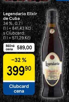 Legendario Elixir de Cuba 34%, 0.7 l