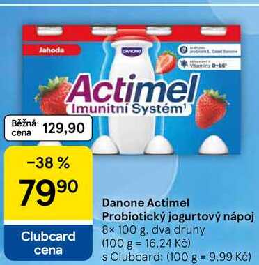 Danone Actimel Probiotický jogurtový nápoj, 8x 100 g, dva druhy