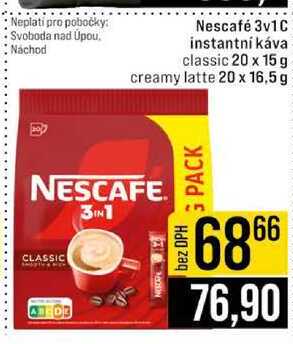 Nescafé 3v1C instantní káva classic 20 x 15 g creamy latte 20 x 16,5 g