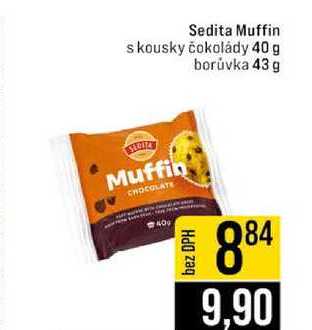 Sedita Muffin s kousky čokolády 40 g borůvka 43 g