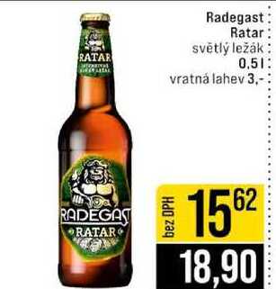 Radegast Ratar světlý ležák 0.5l