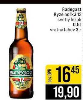 Radegast Ryze hořká 12 světlý ležák 0,5l