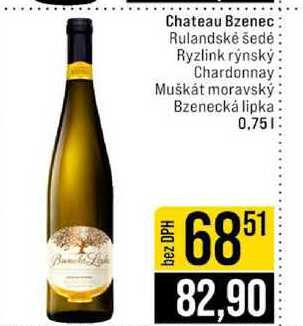 Chateau Bzenec Rulandské šedé Ryzlink rýnský Chardonnay Muškát moravský Bzenecká lipka 0,75l