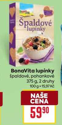 BonaVita lupínky špaldové, pohankové 375 g