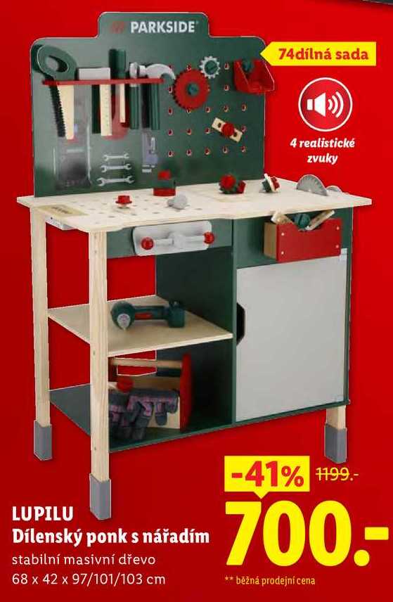 LUPILU Dílenský ponk s nářadím