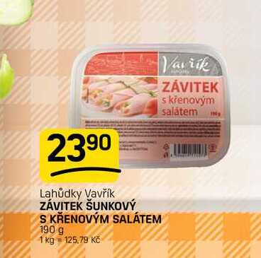 Lahůdky Vavřík ZÁVITEK ŠUNKOVÝ S KŘENOVÝM SALÁTEM 190g 