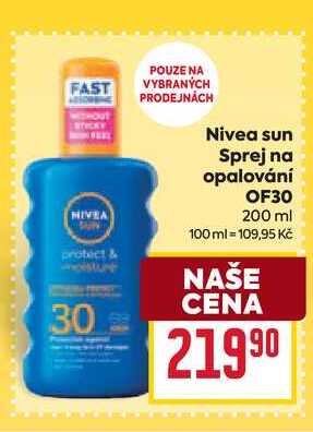 Nivea sun Sprej na opalování OF30 200 ml