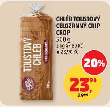 CHLÉB TOUSTOVÝ CELOZRNNÝ CRIP CROP, 500 g