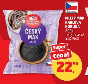MLETÝ MÁK KARLOVA KORUNA, 200 g
