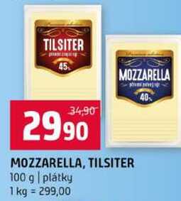 MOZZARELLA, TILSITER 100 g plátky