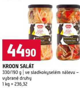KROON SALÁT 330/190 g ve sladkokyselém nálevu vybrané druhy