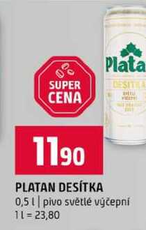 PLATAN DESÍTKA 0,5l pivo světlé výčepní