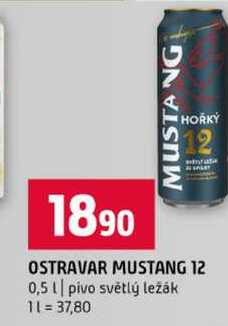 OSTRAVAR MUSTANG 12 0,5l pivo světlý ležák