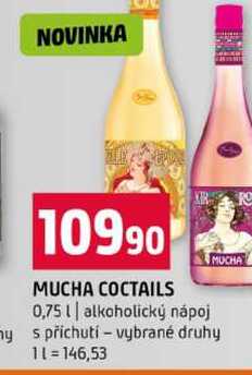 MUCHA COCTAILS 0,75l alkoholický nápoj s příchutí vybrané druhy 