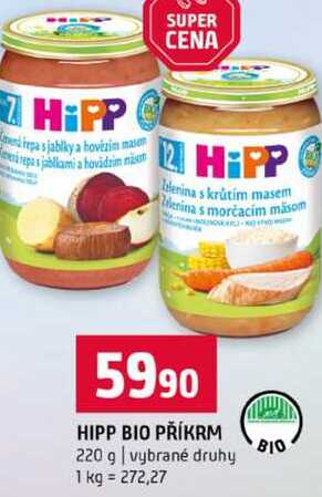 HIPP BIO PŘÍKRM 220 g vybrané druhy