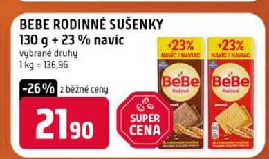 BEBE RODINNÉ SUŠENKY 130 g + 23% navíc vybrané druhy