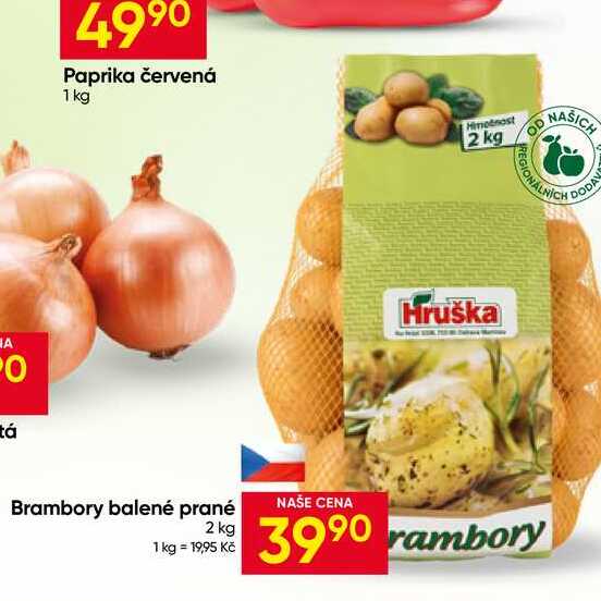 Brambory balené prané 2 kg