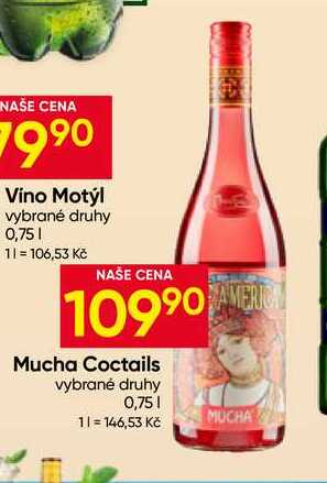 Mucha Coctails vybrané druhy 0,75l