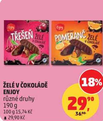 ŽELÉ V ČOKOLÁDĚ ENJOY různé druhy, 190 g