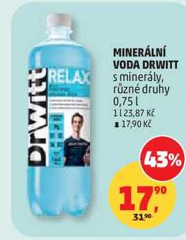 MINERÁLNÍ VODA DRWITT RELAX s minerály, různé druhy, 0,75 l