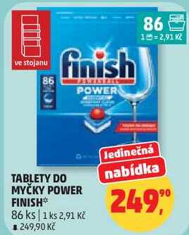 TABLETY DO MYČKY POWER FINISH, 86 ks