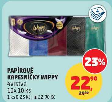 PAPÍROVÉ KAPESNÍČKY WIPPY 4vrstvé, 10x 10 ks