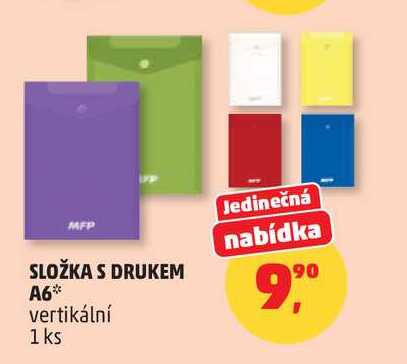 SLOŽKA S DRUKEM A6 vertikální, 1 ks  