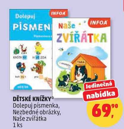 DĚTSKÉ KNÍŽKY Dolepuj písmenka, Nezbedné obrázky, 1 ks