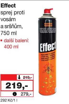 Effect sprej proti vosám a sršňům, 750 ml