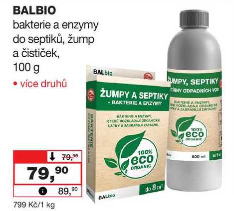 BALBIO bakterie a enzymy do septiků, žump a čističek, 100 g