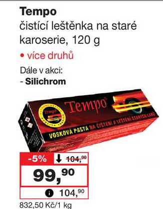 Tempo čistící leštěnka na staré karoserie, 120 g
