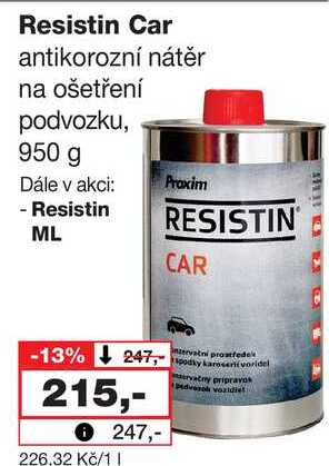 Resistin Car antikorozní nátěr na ošetření podvozku, 950 g