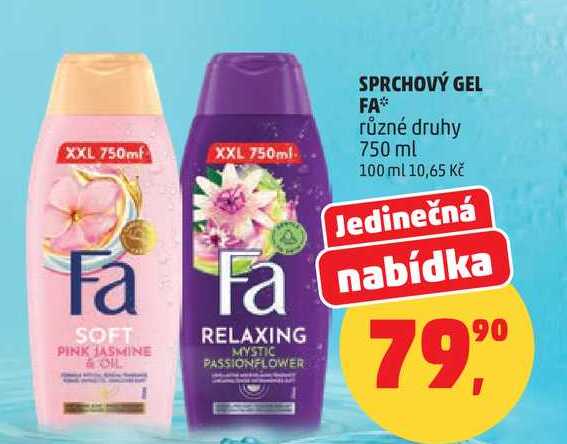 SPRCHOVÝ GEL FA různé druhy, 750 ml