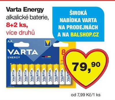Varta Energy alkalické baterie, 8+2 ks