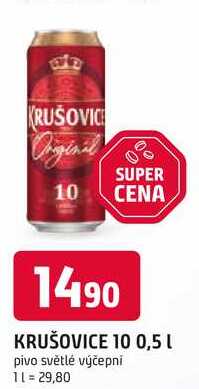KRUŠOVICE 10 0,5 L pivo světlé výčepní