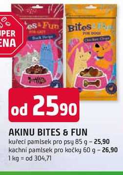AKINU BITES & FUN kuřecí pamlsek pro psy 85 g