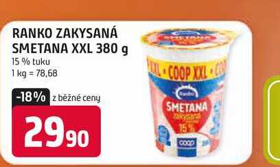 RANKO ZAKYSANÁ SMETANA XXL 380 g 15% tuku 