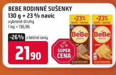 BEBE RODINNÉ SUŠENKY 130 g + 23% navíc
